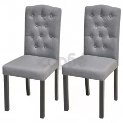 Трапезни столове, 2 бр, сиви, текстил