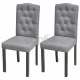 Трапезни столове, 2 бр, сиви, текстил
