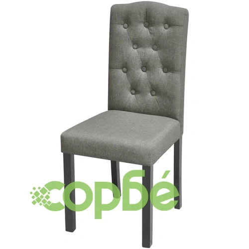 Трапезни столове, 2 бр, сиви, текстил ➤ топ цена ➤ sorbe.bg