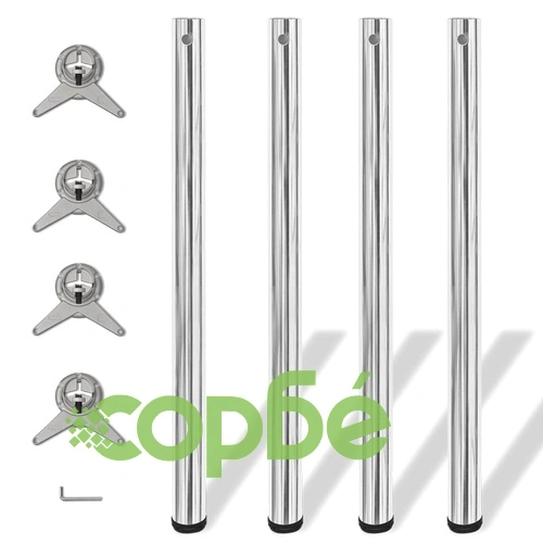 4 крака за регулиране на височината на маси, хром, 870 мм ➤ топ цена ➤ sorbe.bg