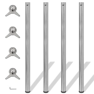 4 крака за регулиране на височината на маси, матиран никел, 1100 мм