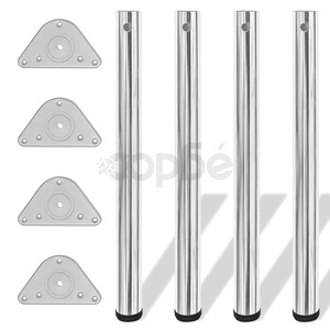 4 крака за регулиране на височината на маси, хром, 710 мм