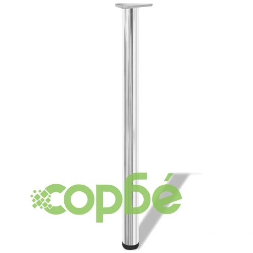 Крака за регулиране на височината на маси, 4 броя, хром, 870 мм ➤ топ цена ➤ sorbe.bg