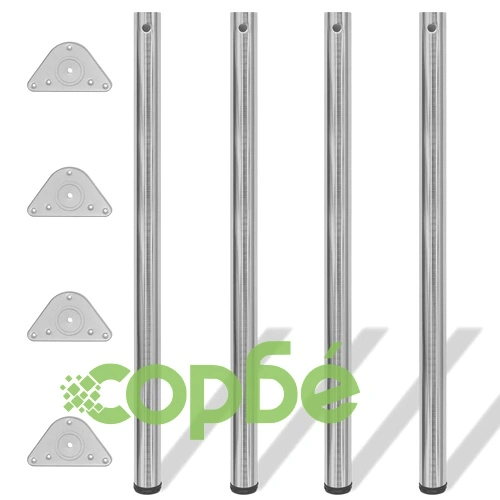 4 крака за регулиране на височината на маси, матиран никел, 1100 мм ➤ топ цена ➤ sorbe.bg