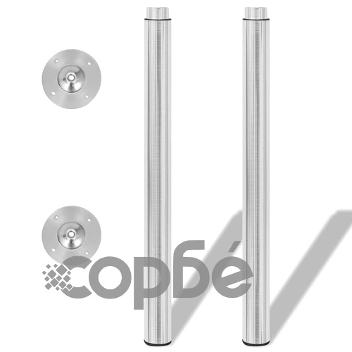 Телескопични крака за маса, матиран никел, 2 бр, 710 мм-1100 мм ➤ топ цена ➤ sorbe.bg