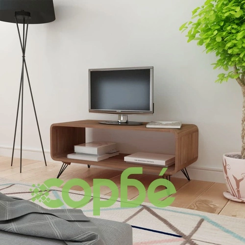 Hooper ТВ шкаф/маса за кафе с ракла, 89,5 х 39 см, кафява ➤ топ цена ➤ sorbe.bg