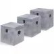 Квадратни MDF кутии за съхранение, 3 бр, бетонно сиво 