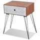 Нощно шкафче с 1 чекмедже, правоъгълно, кафяво  