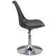 Въртящи се трапезни столове, 4 бр, черни, изкуствена кожа