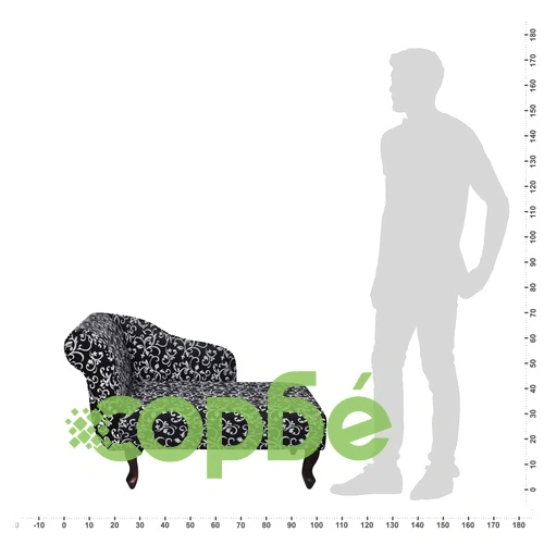 Кушетка, черно и бяло, текстил ➤ топ цена ➤ sorbe.bg