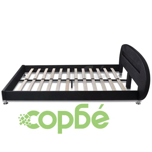 Рамка за легло с LED, черна, изкуствена кожа, 140x200 cм ➤ топ цена ➤ sorbe.bg