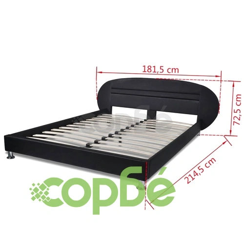 Рамка за легло с LED, черна, изкуствена кожа, 140x200 cм ➤ топ цена ➤ sorbe.bg
