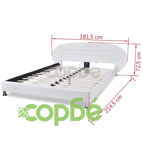 Рамка за легло с LED, бяла, изкуствена кожа, 140x200 cм ➤ топ цена ➤ sorbe.bg