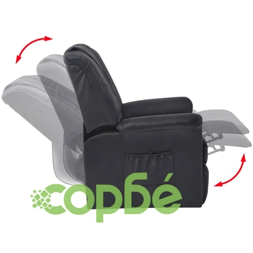 Шиацу масажен стол, черен, изкуствена кожа ➤ топ цена ➤ sorbe.bg