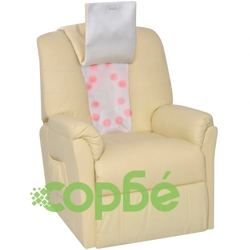 Шиацу масажен стол, кремавобял, изкуствена кожа ➤ топ цена ➤ sorbe.bg