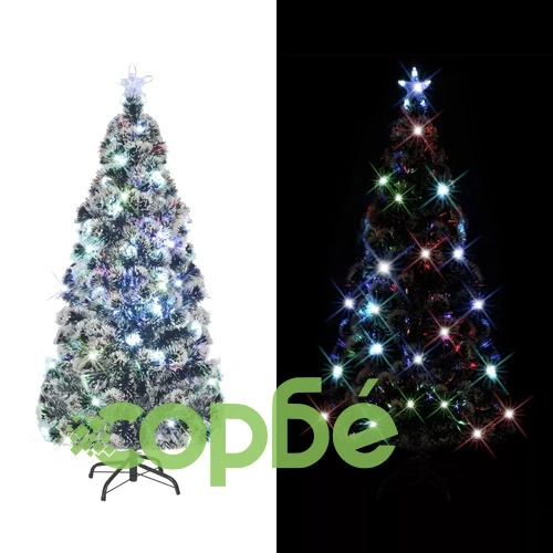 Готова осветена коледна елха със стойка 180 см оптично влакно ➤ топ цена ➤ sorbe.bg