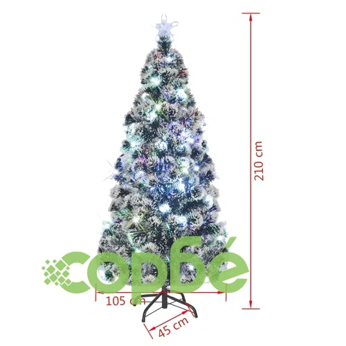 Готова осветена коледна елха със стойка 210 см оптично влакно ➤ топ цена ➤ sorbe.bg