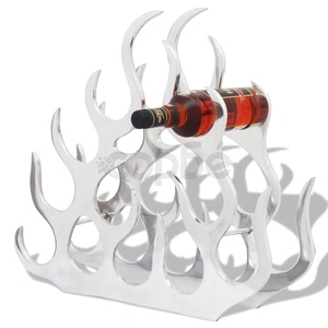 Алуминиев стелаж за вино за 11 бутилки, сребрист 