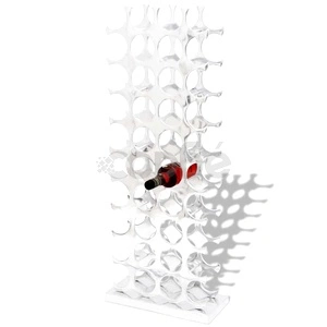 Алуминиев стелаж за вино за 40 бутилки, сребрист 