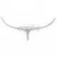 Декоративна алуминиева глава на бик за стена, сребриста, 62 см