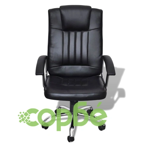 Луксозен кожен офис стол, регулируем, въртящ се, черен ➤ топ цена ➤ sorbe.bg