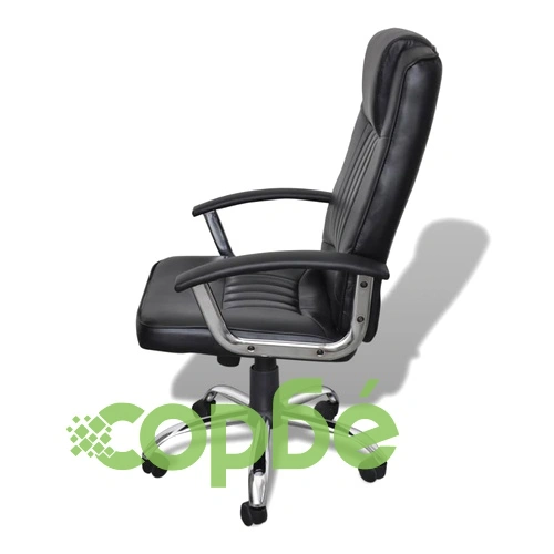 Луксозен кожен офис стол, регулируем, въртящ се, черен ➤ топ цена ➤ sorbe.bg