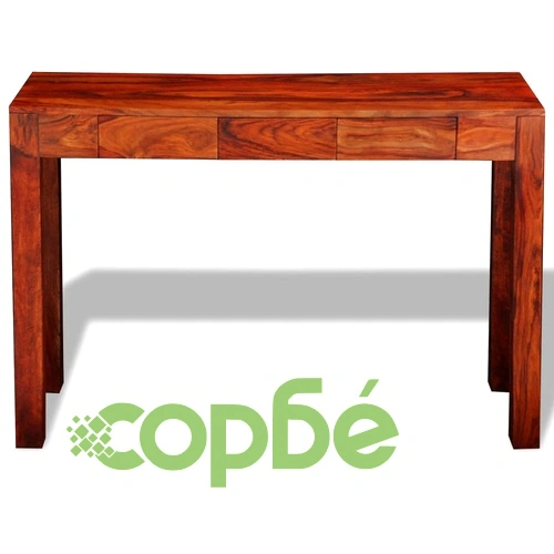 Конзолна маса с 3 чекмеджета, 80 см, акация масив ➤ топ цена ➤ sorbe.bg