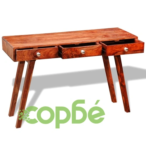 Конзолна маса с 3 чекмеджета, 76 см, акация масив ➤ топ цена ➤ sorbe.bg