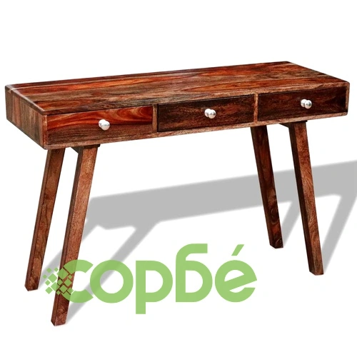 Конзолна маса с 3 чекмеджета, 76 см, акация масив ➤ топ цена ➤ sorbe.bg