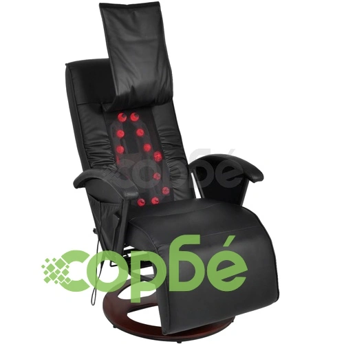 Шиацу масажен стол, черен, изкуствена кожа ➤ топ цена ➤ sorbe.bg