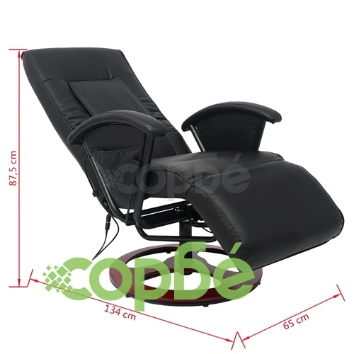 Шиацу масажен стол, черен, изкуствена кожа ➤ топ цена ➤ sorbe.bg