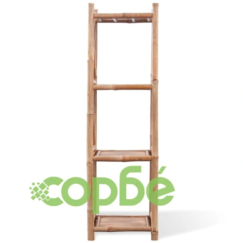 4-етажна квадратна бамбукова етажерка ➤ топ цена ➤ sorbe.bg