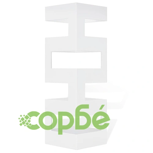 Квадратна стойка за чадъри и бастуни, бяла, стомана, 48,5 см  ➤ топ цена ➤ sorbe.bg