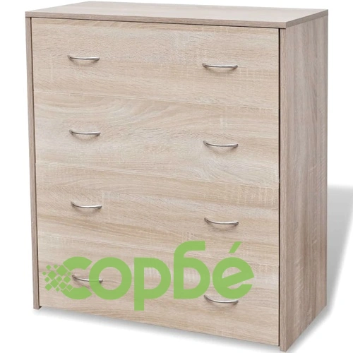 Сайдборд с 4 чекмеджета, 60 x 30,5 x 71 см, цвят дъб ➤ топ цена ➤ sorbe.bg