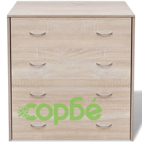 Сайдборд с 4 чекмеджета, 60 x 30,5 x 71 см, цвят дъб ➤ топ цена ➤ sorbe.bg