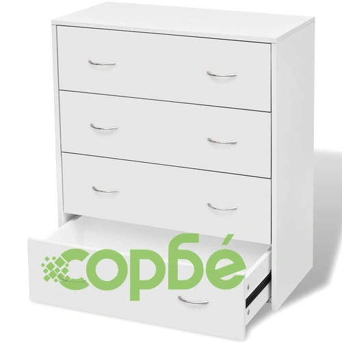 Сайдборд с 4 чекмеджета, 60 x 30,5 x 71 см, бял ➤ топ цена ➤ sorbe.bg