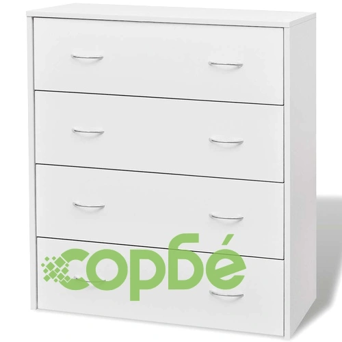 Сайдборд с 4 чекмеджета, 60 x 30,5 x 71 см, бял ➤ топ цена ➤ sorbe.bg