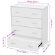 Сайдборд с 4 чекмеджета, 60 x 30,5 x 71 см, бял