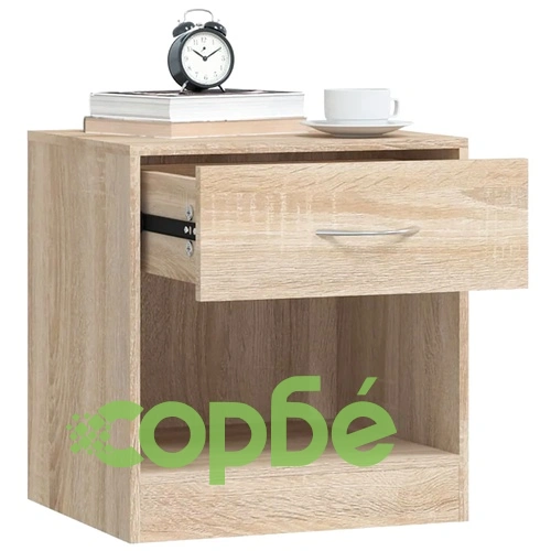 Нощно шкафче с чекмедже, 2 бр, цвят дъб ➤ топ цена ➤ sorbe.bg