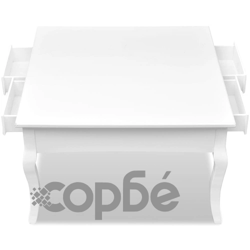 Маса за кафе с 4 чекмеджета, бяла  ➤ топ цена ➤ sorbe.bg