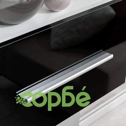 4 броя черни лъскави шкафове за ТВ комплект с LED осветление ➤ топ цена ➤ sorbe.bg