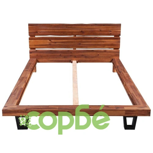 Спално легло, твърдо акациево дърво, кафяво 180x200 см / 6 фута  ➤ топ цена ➤ sorbe.bg