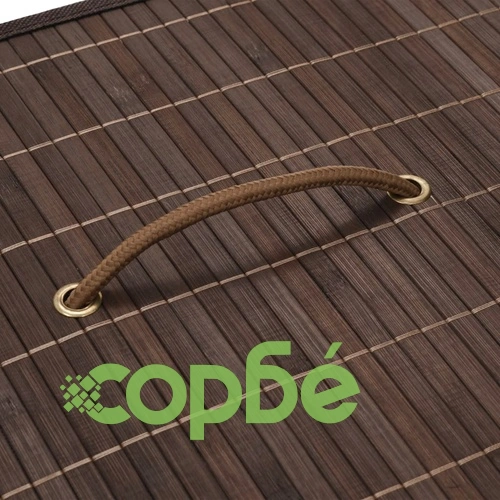 Бамбуков кош за пране, правоъгълен, тъмнокафяв ➤ топ цена ➤ sorbe.bg