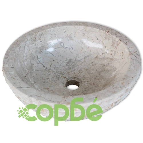 Мивка, мрамор, 40 см, кремава ➤ топ цена ➤ sorbe.bg