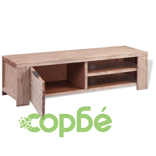 TВ шкаф, твърдо полирано акациво дърво 140x45x40 см ➤ топ цена ➤ sorbe.bg