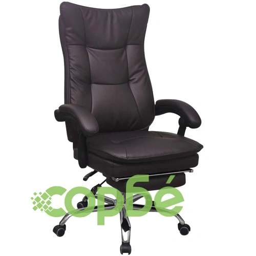 полулегнал административен офис стол със стъпенка, кафяв ➤ топ цена ➤ sorbe.bg