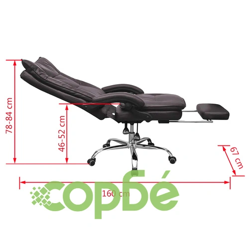 полулегнал административен офис стол със стъпенка, кафяв ➤ топ цена ➤ sorbe.bg