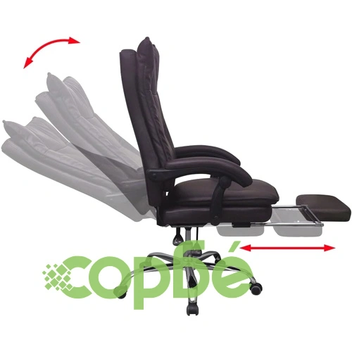 полулегнал административен офис стол със стъпенка, кафяв ➤ топ цена ➤ sorbe.bg