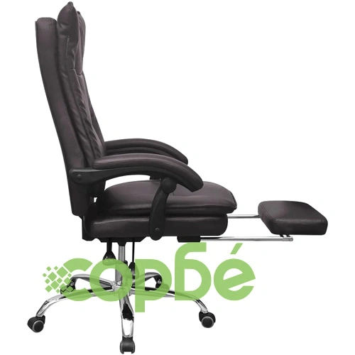 полулегнал административен офис стол със стъпенка, кафяв ➤ топ цена ➤ sorbe.bg