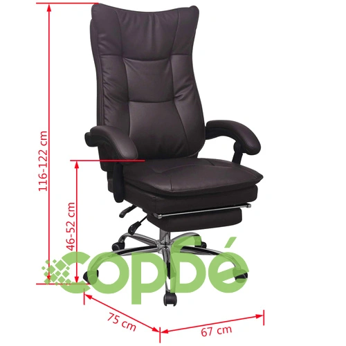 полулегнал административен офис стол със стъпенка, кафяв ➤ топ цена ➤ sorbe.bg